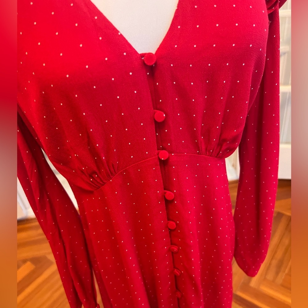 NEW J. Crew Drapey Puff Sleeve Dress in Pin Dot Size 2 - Picture 4 of 5